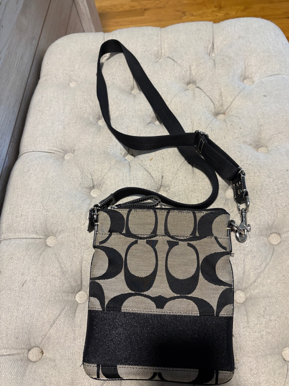 Coach Black and Brown Signature Canvas Crossbody
